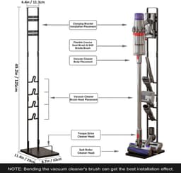 Stabiele Stofzuigerhouder voor Dyson V15 V11 V10 V8 V7 V6 - Metalen Opbergbeugel — thumbnail 2