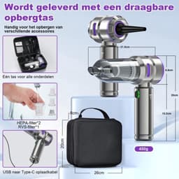 4-in-1 handstofzuiger, accu, sterke autostofzuiger, 25000 Pa, handstofzuiger, draadloos, 3 versnellingen, 220.000 omw/min, elektrische stofblazer, persluchtspray voor auto, keuken, pc, bank, kantoor — thumbnail 3