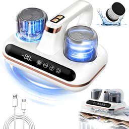 5-in-1 handstofzuiger - UV-sterilisator - Stofzuiger voor mijtenverwijdering - Ultrasone mijtenverwijdering - Combineert mijtenverwijdering en matrasreiniging - Inclusief 2 filters - Uitgerust met UV-lamp - 10.000 Pa zuigkracht - 1800 mAh — thumbnail 1