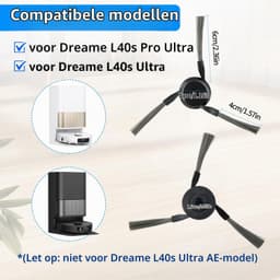Zijborstels voor Dreame L40s Pro Ultra - 4 Stuks - Grijs — thumbnail 3