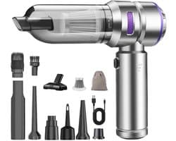 Kruimeldief Draadloos - Auto Stofzuiger - Handstofzuiger - Zilver - Purple