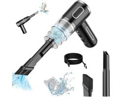 REDOM Stofzuiger 3500 Pa – Draadloze Handstofzuiger met Krachtige Zuigkracht – Lichtgewicht Stofzuiger voor Huis en Auto – Dubbele Motor – Zwart
