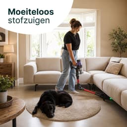 Vivid Green Steelstofzuiger Draadloos met Dweilfunctie - 500W - 35kPa - Snoerloos op Accu - 60 Min Accuduur - Kruimeldief - HEPA Filter - Buigbare Steel - LED Verlichting - Zonder Zak — thumbnail 5