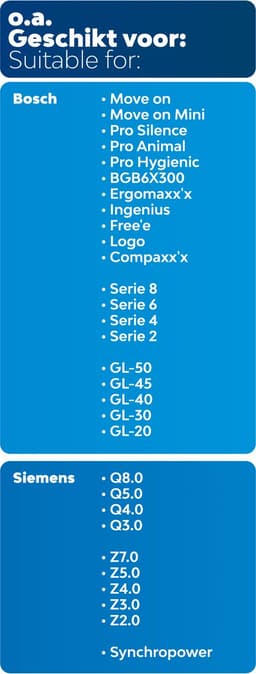 5x Dparts PRO stofzakken geschikt voor Bosch & Siemens G-ALL - Serie 8, 6, 5, 2 stofzuigerzakken - Q8.0 Q5.0 Q4.0 Q3.0 Z7.0 Z5.0 Z4.0 Z3.0 Z2.0 - stofzuigzak si52 - Move On - Pro Silence, Animal, Hygienic - Ingenius - Free'e - Logo - bbz41fgall — thumbnail 3