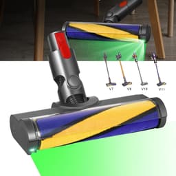 Zachte Rolborstelkop Voor Dyson V7 V8 V10 V11 V15 - LED-Zachte Rollerreinigerkop - Met Groene Led-Reinigingslamp Voor Hardhout Marmer En Tegels — thumbnail 1