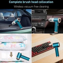 Draagbare Stofzuiger - Mini Reiniger - Auto Interieur - Krachtige Zuigkracht - 500 Gram - Blauw — thumbnail 5
