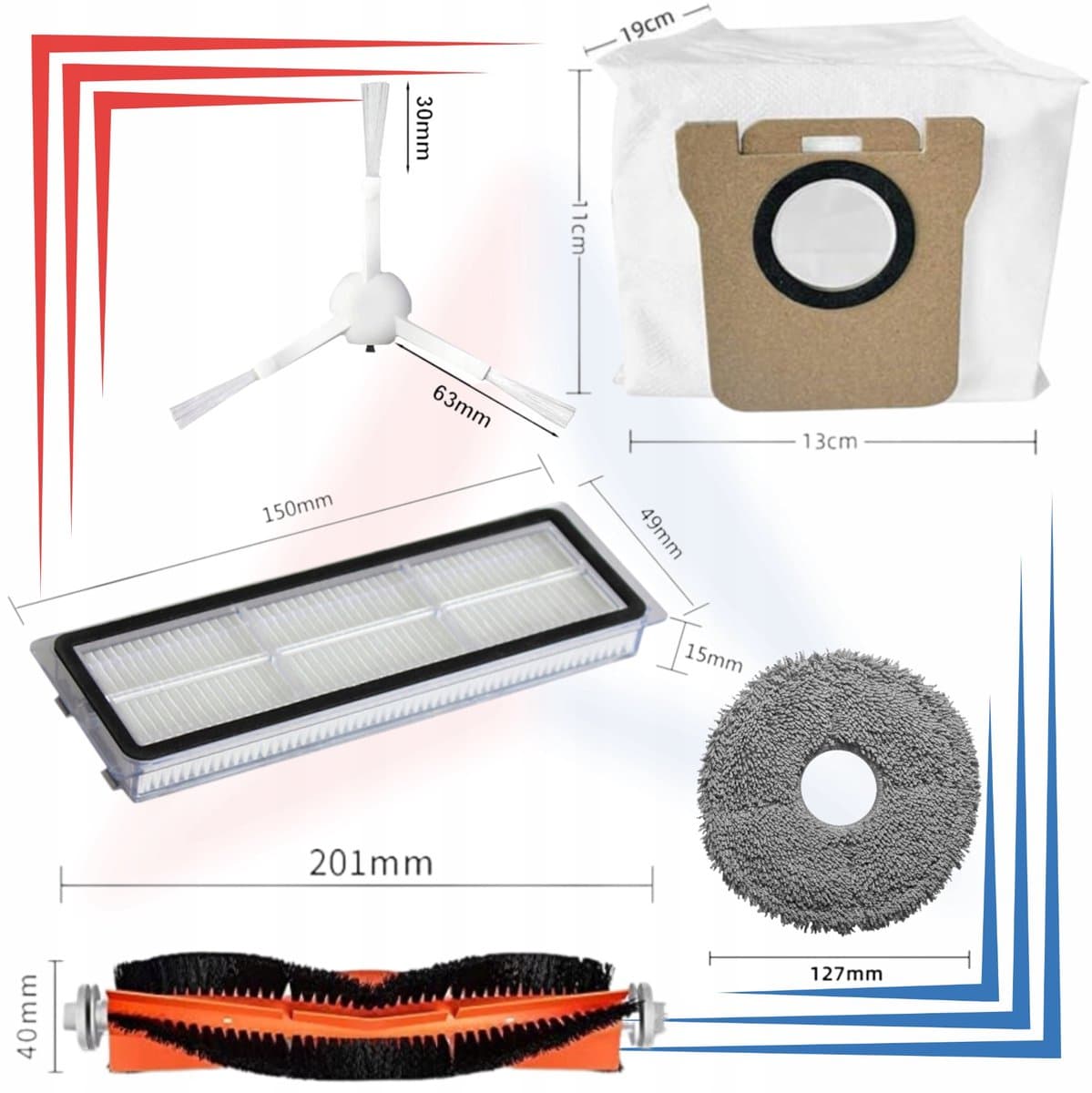 AreoSe - Accessoireset voor Xiaomi MI Robot Vacuum X10+ PLUS/X20+ — afbeelding 1