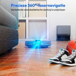 MEDION Robotstofzuiger met 3-in-1 station, lasernavigatie en dweilfunctie X55 SW+ Pro (10.000 Pa, 2-in-1 robot, roterende dweilmoppen, kruislijnlaser) | Starke 10.000 Pa Saugkraft, rotierende Wischmop — thumbnail 3