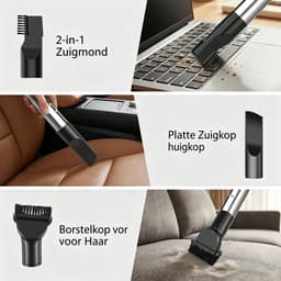 Cyclonische Stofzuiger 1200W met HEPA-filter en Accessoires – Stille Cilindrische Stofzuiger Zonder Stofzak Voor Tapijten, Harde Vloeren en Haren — thumbnail 4
