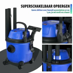 Nat- en Droogstofzuiger, Stofafzuiger Met Krachtige Motor Van 800W, Blaasfunctie, Reservoir Van 15 Liter, Wasbare HEPA-filters — thumbnail 2