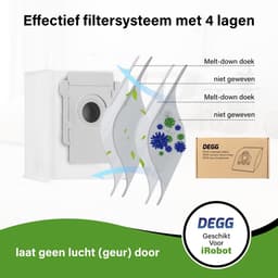 DEGG® - 12x Stofzuigerzakken geschikt voor iRobot Roomba i7 i7+ i8 i8+ s9 s9+ j7 j7+ i3 i3+ i4 i4+ i5 i5+ i6 i6+ - roomba stofzuigerzak - perfecte pasvorm en hoge kwaliteit — thumbnail 2