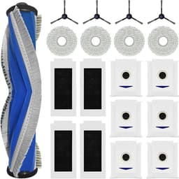 GELLDG Dweilborstel en filterzak voor ECOVACS T30 Pro MAX robotstofzuiger - Inclusief 1 rubberen hoofdborstel, 4 filters, 4 doekjes, 4 zijborstels, 6 stofzakken - 19-delige accessoireset — thumbnail 1