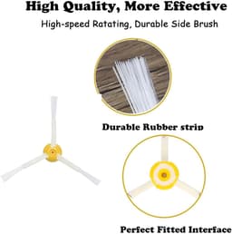 6 stuks - Accessoires voor veegmachines - Zijborstels voor iRobot Roomba 800- en 900-serie - Vervangende borstels voor modellen 860, 870, 880, 980, enz. - Reinigingsaccessoires - Wit — thumbnail 3