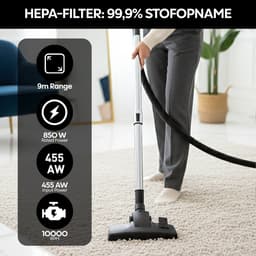 AG3400 Stofzuiger Zonder Zak - Stofzuigers - Vacuum Cleaner Zakloos - Geschikt Voor Dierenharen - Extra Lange Kabel - 850W - Sterke Zuigkracht - Black Edition — thumbnail 5