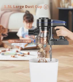Draadloze Stofzuiger 200W - Gouden Draadloze Stofzuiger met 1,5 liter Capaciteit — thumbnail 4