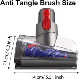 Verbeterde anti-wrap kleine elektrische borstelkop, geschikt voor dyson V7, V8, V10, V11 en V15 stofzuigers, geschikt voor banken, bedden, autostoelen en tapijten, vervangbare borstelkop. — thumbnail 5