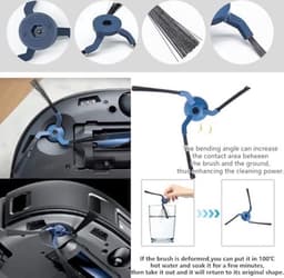 PolkaHome 34-delige accessoireset geschikt voor Eufy X10 Pro Omni stofzuigerrobot – 8 stofzuigerzakken, 8 wasbare stofzuigerdoekjes, 8 zijborstels, 8 HEPA-filters, 2 hoofdborstels – complete onderhoudskit met reserveonderdelen. — thumbnail 5