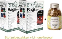 Numatic - 2x Stofzuigerzakken + 1x Geurkorrels (limonella geur) - Hepa flo bags - Voor Henry/Hetty - NVM 1CH X10 - COMBIDEAL — thumbnail 1