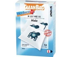 CleanBag stofzuigerzakken 4 stuks - Geschikt voor Miele S241-256i, S290-S299, S300i-S399, S500-S578, S700-S799, S4000-S4999, S6000-S6999, Compact C1, Compact C2 & Complete C1 - FJM - Inclusief 1 filter - Alternatief