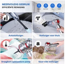 CLGP® Kruimeldief Draadloos - Auto Stofzuiger - Handstofzuiger - Zilver en Rood — thumbnail 2