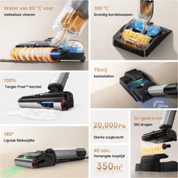 MOVA X4 Pro - Draadloze Steelstofzuiger met Dweil - 20.000 Pa Zuigkracht - 80 °C Dweilfunctie - 100 °C Borstelreiniging - Automatisch Drogen - 45 min Looptijd — thumbnail 5