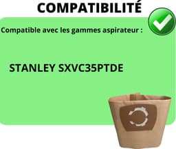 Stofzuigerzak geschikt voor Stanley [Set 10] Stofzakken compatibel met Stanley SXVC35PTDE — thumbnail 4