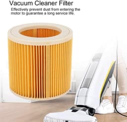 Papieren filterpatroon - Geschikt voor Kärcher stofzuigers WD3, WD3 P, MV3 en WD 3.200, geschikt voor Kärcher WD3/WD2/NT38/NT20/MV1 cilinderfilters, HEPA-filter, 1 stuk — thumbnail 4