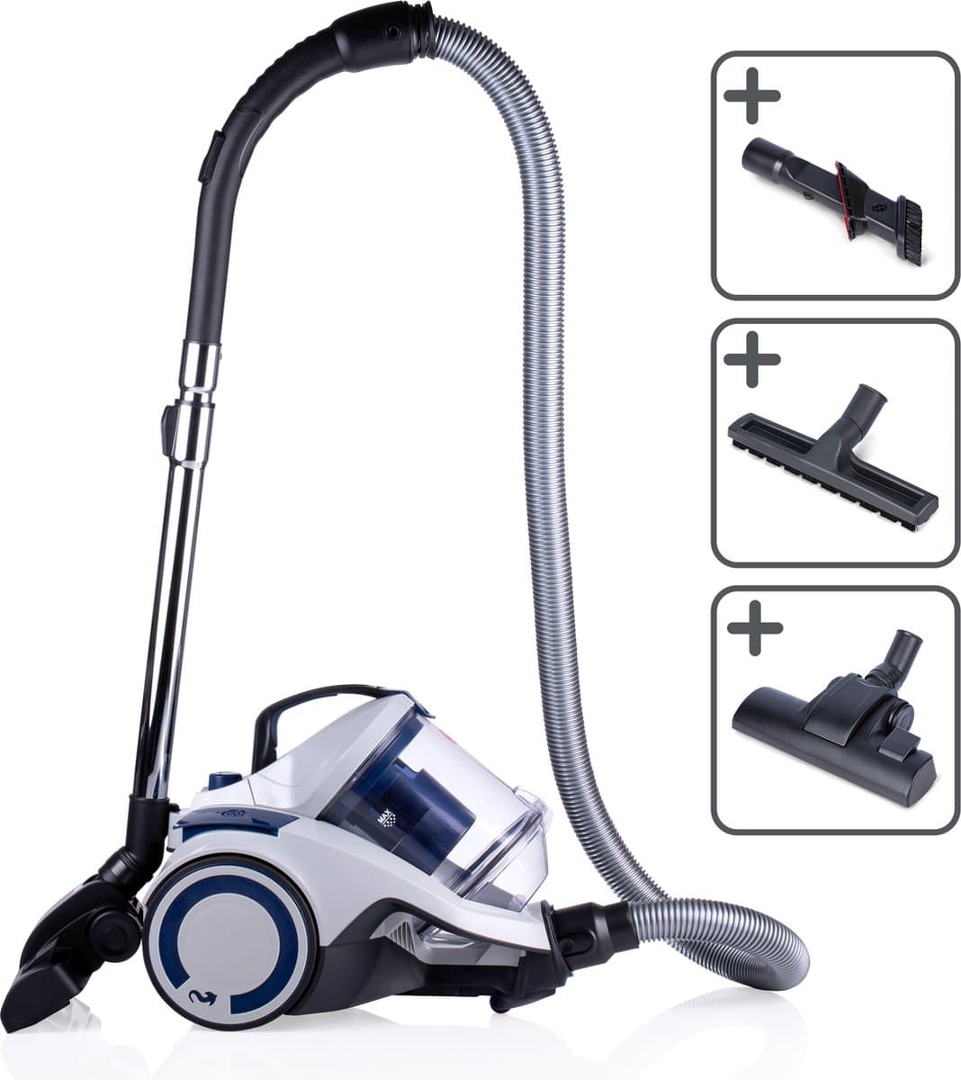 Dirt Devil Stofzuiger zonder Zak DD2504 - Vacuum Cleaner 700W HEPA 12 Filter - Cycloonstofzuiger met Combiborstel, Parketborstel en Kierenzuigmond - Stofopvangbak 2,7 L - Wit — afbeelding 1