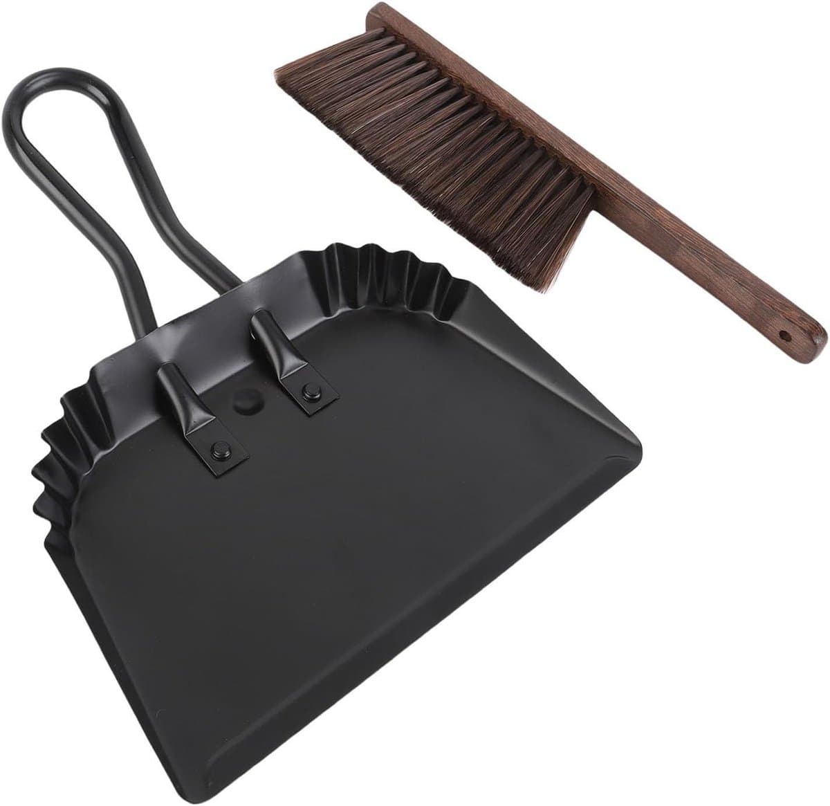 Stoffer en Blik Set - Handbezem en Blik - Snel Opruimen - Roestvrijstalen Blik - 30x36cm - Zilver — afbeelding 1