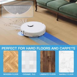 6 stuks Dweilpad vervanging voor Dreame D20 / D20 Pro Plus robotstofzuiger, accessoires, wisserdoek, pads, robotstofzuiger, reserveonderdelen, langdurig gebruik, wasbaar, reserveonderdelen — thumbnail 4