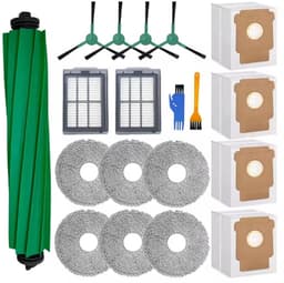 19stuks - Geschikt voor iRobot Roomba Plus 505/405/507 Combo Robotstofzuiger: 1 hoofdborstel - 4 stofzakken - 4 zijborstels - 2 HEPA- filters - 6 dweilen - 1 geel reinigingsborstel en 1 blauw reinigingsborstel — thumbnail 1