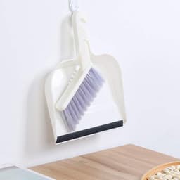 Handbezem Stoffer - Kleine set - Bureau opruimen - Gekarteld ontwerp - 28 x 21 cm - Wit — thumbnail 2