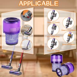 2-pack V11 stofzuigerfilters - vervanging voor Dyson V11 Animal - V11 Torque Drive - V11 Extra - V15 Detect en V15s Detect draadloze stofzuigers. Vergelijkbaar met onderdeelnummer 970013-02. — thumbnail 4