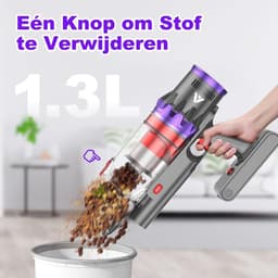 Steelstofzuiger Draadloos - Krachtige Stofzuiger - Huis Reinigen - Automatische Zuigkracht - 75 Min Looptijd - Goud — thumbnail 3