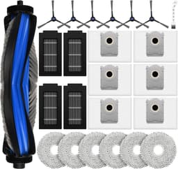 24-delige vervangingsset voor Ecovacs Deebot T50 Pro Omni / T50 Pro Omni Gen2 robotstofzuiger, inclusief 1 hoofdborstel, 6 stofzakken, 4 filters, 6 zijborstels, 6 dweilpads en 1 reinigingsaccessoire — thumbnail 1