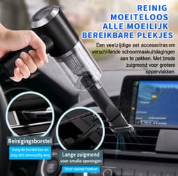 Mini Handstofzuiger Draadloos 6000Pa – Krachtige Auto Stofzuiger – Draagbare Kruimeldief – USB Oplaadbaar – Voor Auto, Huis & Kantoor — thumbnail 1