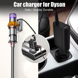 Dailygoods - Dailygoody - 35 W autolader - Voor Dyson stofzuiger - Duurzaam en betrouwbaar - Zwart - Geschikt voor V7 V6 V8 DC58 DC59 - 1,8 meter kabel - Hoogwaard... — thumbnail 2