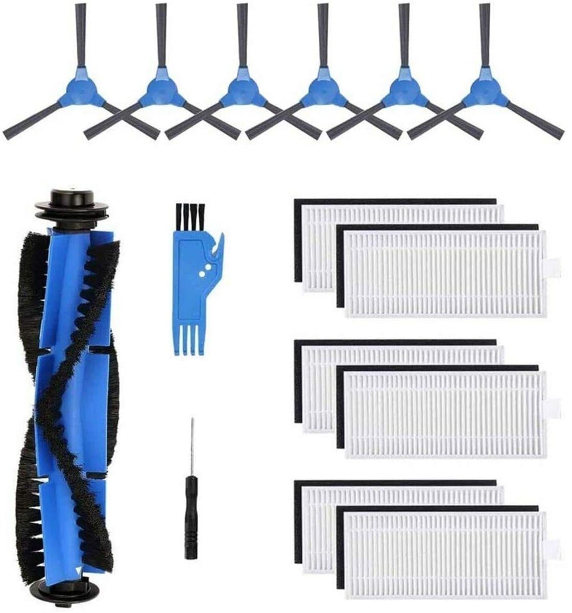 Dailygoods - Dailygoody - Vervangende onderdelen voor robotstofzuiger - Hoogwaardige borstels en filters - Duurzaam en effectief - Geschikt voor Kyvol Cybovac E20 — afbeelding 1