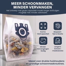 Montzys® Stofzuigerzakken Geschikt voor MIELE - 12 Stuks & 2 Filters - Geschikt voor Complete C3, C2, Classic C1, S8, S5, S2 — thumbnail 4