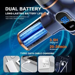 Draadloze Auto Stofzuiger - Kruimelzuiger Mini - Auto Interieur Reinigen - Sterke Zuigkracht - 500 Gram - Donkerblauw — thumbnail 3