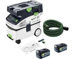 Festool CTLC MIDI I-Basic accu-afzuigwagen 36 V (2x 18 V) stofklasse L + 2x accu 5,0 Ah - zonder lader