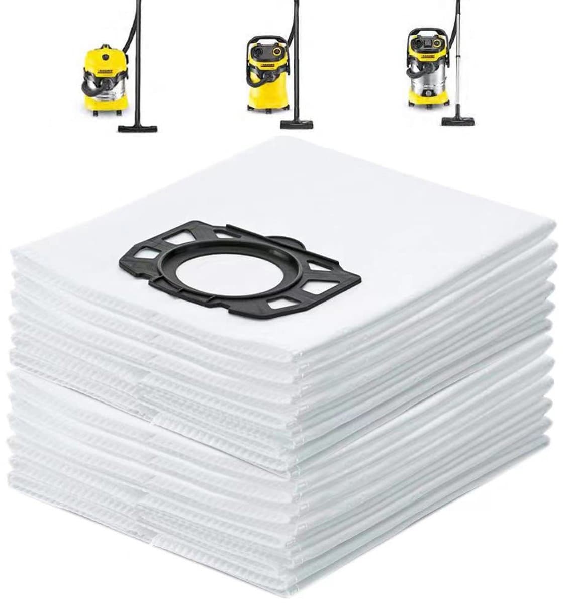 Stofzuigerzakken Geschikt voor Karcher WD2 Plus & WD3 Serie - 10 Stuks - 3-laags Synthetisch Vlies - Scheurvast - Geschikt Voor KWD 1, 2, 3 & SE 4001/4002 — afbeelding 1