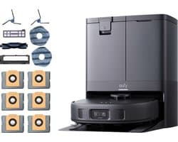 eufy X10 Pro Omni - Complete Robotstofzuiger met dweil en Vervangingssets - Robot Vacuum - Tapijt detectie AI-obstakel vermijding - Wast en droogt de dwei - Automatisch legen en vullen