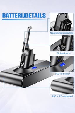 EXPER - V8/SV10 Serie Li-ion 6000mAh/21.6V Plus.Parts Accu voor Dyson — thumbnail 5