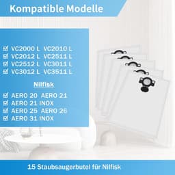 14 stuks stofzuigerzakken - stofzak - stofzuigerzakken voor Makita VC2512L VC3012L VC2010L VC2012L VC2000L VC3011L VC3511L - vlies zak voor Makita P-72899 filterzakken type DSM- vervanging Nilfisk stofzuigerzak — thumbnail 4