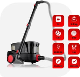 RONN® Tapijtreiniger machine - Tapijtreiniger - Tapijtreiniger apparaat - Zwart/Rood - ‎52cm x 28cm x 29cm — thumbnail 5