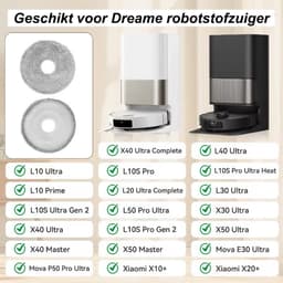 RedPine Wasbare Dweildoeken geschikt voor Dreame L50, L40, L10s, X50, X40 Ultra dweilpads vervanging — thumbnail 3