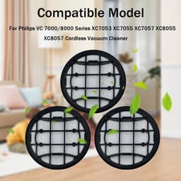 Set van 3 stofzuigerfilters geschikt voor Philips VC 7000/8000-serie XC7053 XC7055 XC7057 — thumbnail 1