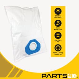 5 Stofzuigerzakken PARTS4® geschikt voor Nilfisk GS / GM series | Made in Europe | Passend in Nilfisk GS series, GM series, GM80, GM90, GS70, GS80 | Alternatief voor origineel 107418500, 816200000, 82095000 — thumbnail 3
