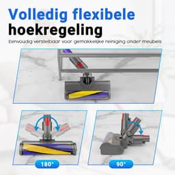Luxuriq Zuigmond met Vuildetector geschikt voor Dyson V15, V11, V10, V8 & V7 - Vloerzuigmond met Laser - voor Harde Vloeren & Kortpolig Tapijt - Grijs — thumbnail 2